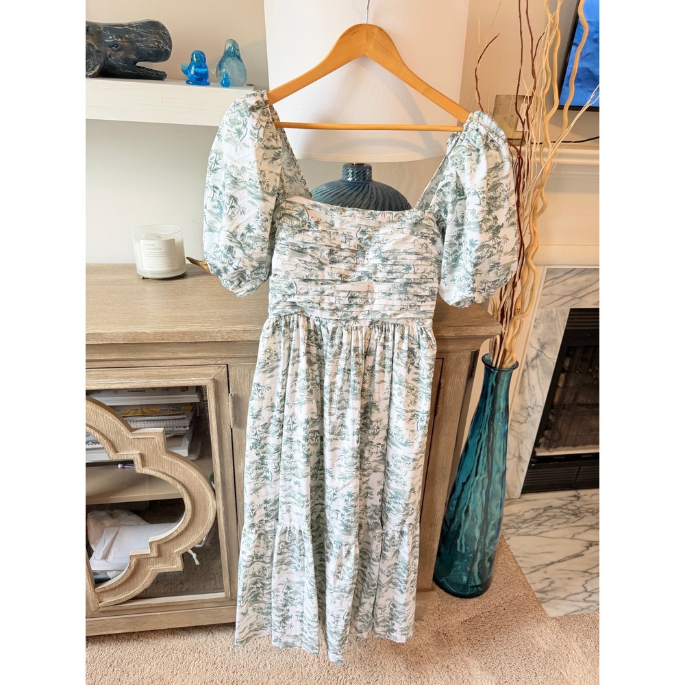 Abercrombie & Fitch Emerson Midi Dress Women Green Size S - Picture 3 of 9